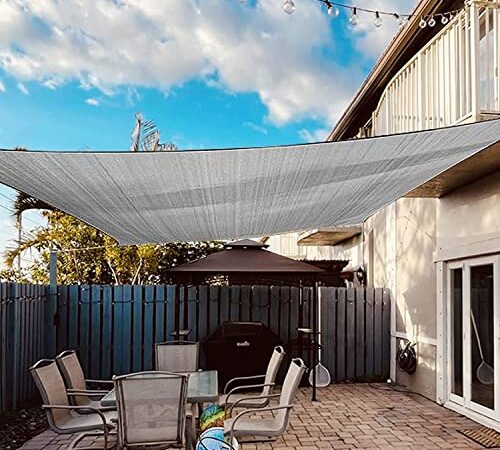 Dripex Voile d'ombrage Rectangulaire, Protection des Rayons UV à 95%, Toile Ombrage Imperméable - Auvent - Protection Solaire - pour Jardin, Terrasse, Camping, Balcon (Gris, 3 * 4m)