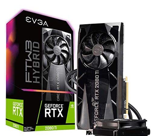 EVGA GeForce RTX 2080 TI FTW3 Ultra Hybrid Gaming, Carte Graphique 11G-P4-2484-KR, 11GB GDDR6, RGB LED Logo, iCX2 Technology, Metal Backplate