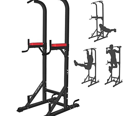 ISE 5in1 Chaise Romaine Power Tower Workout Dip Station Barre de Traction Station Musculation pour l'entraînement à la Maison, SY-5607