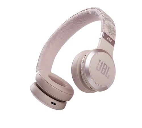 JBL Live 460NC – Casque audio supra-auriculaire sans fil – Écouteurs Bluetooth avec réduction de bruit et commande pour appels – Autonomie jusqu'à 50 heures – Rose