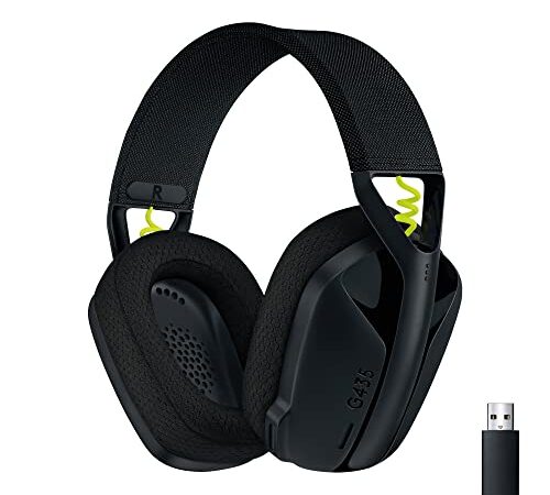 Logitech G435 LIGHTSPEED & Bluetooth sans Fil Casque Gamer, Casque léger circum-auriculaire, Micro intégré, Batterie de 18h, Compatible avec Dolby Atmos, PC, PS4, PS5, Mobile, Nintendo Switch - Noir