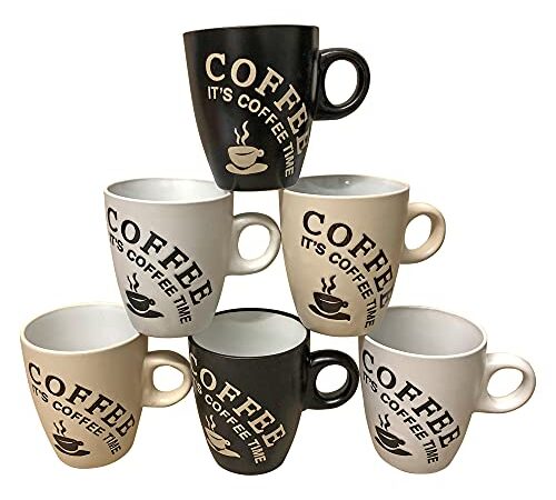 Lot de 6 tasses à café en céramique, 150 ml