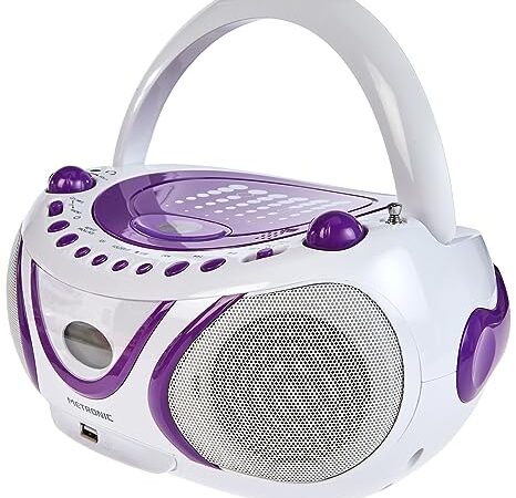 Metronic 477112 Radio / Lecteur CD / MP3 Portable Pop Purple avec Port USB - Violet