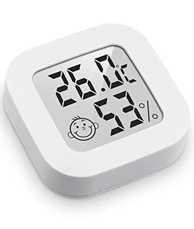 Mini Thermomètre Hygromètre Intérieur Digital à Haute Précision, Moniteur de Température et Humidimètre, Thermo Hygromètre Indicateur du Niveau de Confort