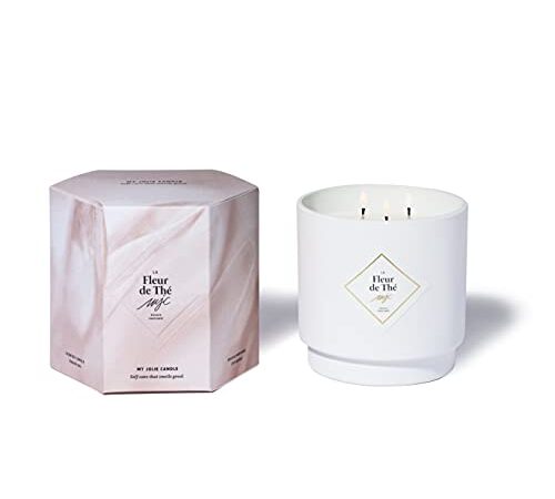 MY JOLIE CANDLE | Bougie parfumée | Idée Cadeau Femme Maman Ado | Cire Naturelle 100% végétale | Parfum français (100h, La Fleur de Thé)