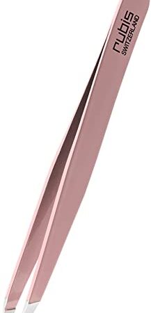 Pince à épiler Rubis en acier inoxydable rose - inclinée, fine et pointue - pince a epiler professionnelle pour les sourcils