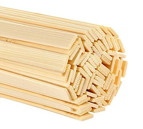 Pllieay Lot de 100 bâtonnets de Bambou Naturel Extra Longs pour travaux manuels Longueur 40 cm x 0,9 cm Largeur