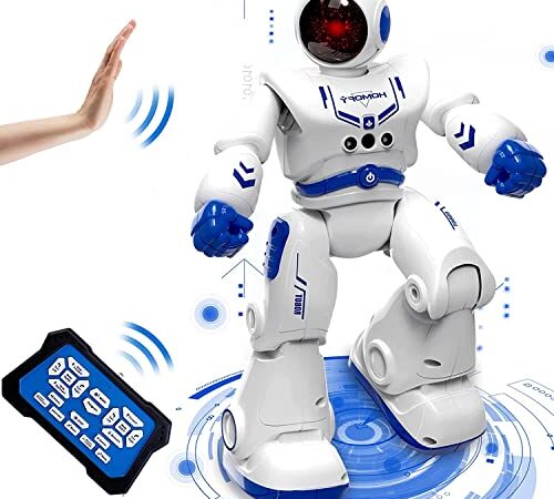 Robot Jouet Garcon 5 Ans Robot Enfant Programmable avec RC, Intelligent Geste ContrôLe,Chant Et La Danse,Rechargeable Radiocommandé Jouet Cadeau d'anniversaire de noël pour garçon de 6 ans