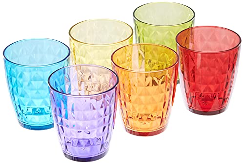 Tognana Gemma, lot de 6 verres cc 320, verre, multicolor