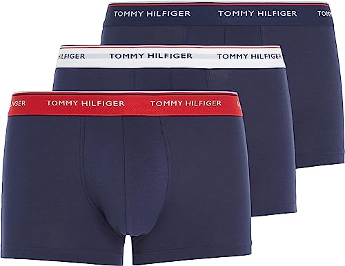 Tommy Hilfiger Boxer Homme Lot de 3 Taille Basse Slip Homme Coton, Multicolore (Multi/Peacoat), L