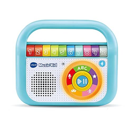 VTech - Music'Kid, Enceinte Bluetooth Enfant, Jouet Musique, Baladeur Audio Enfant - 2/6 ans- Version FR