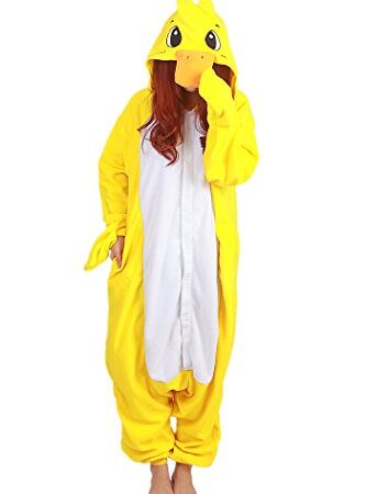 wotogold Animal Canard Jaune Pyjamas Costumes de Cosplay pour Adultes Unisex Yellow XL