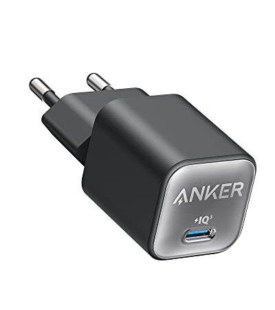 Anker Chargeur Rapide 511 (Nano 3) USB C GaN 30 W, PPS PIQ 3.0 pour iPhone 13/13 Mini/13 Pro/13 Pro Max/12, Galaxy, iPad (câble non inclus), Noir Fantôme