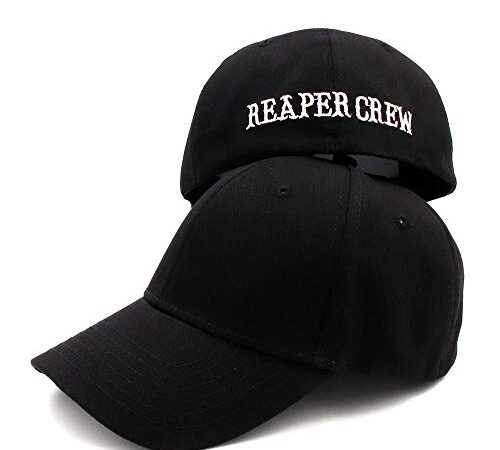 CHENGGI Casquette Homme SOA Chapeaux Noirs Sons Anarchy pour Reaper Crew Casquette de Baseball ajustée Femmes Hommes Lettres brodé Chapeau Hip Hop Chapeau pour Hommes