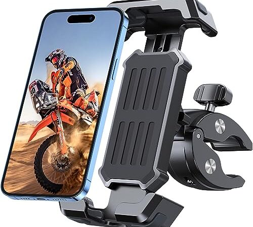 CIRYCASE Support Telephone Velo, [Installation 3S & Anti-Vibration Ultime] Support Telephone Moto, 360° Rotation & Pince de Guidon Robuste Améliorée, Porte Téléphone Vélo pour 4,7-6,8” Smartphones