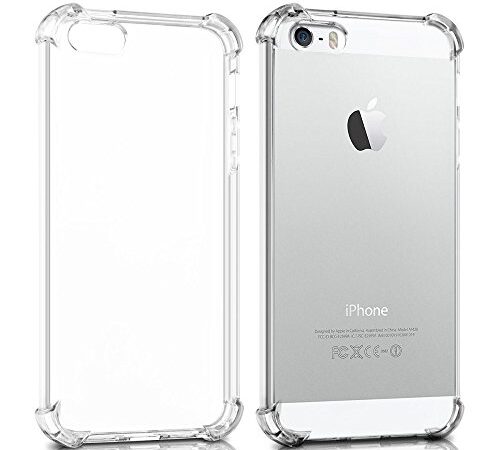 Coque Anti-Shock pour iPhone 5 / 5S / SE, TPU Transparent en Silicone Antichoc