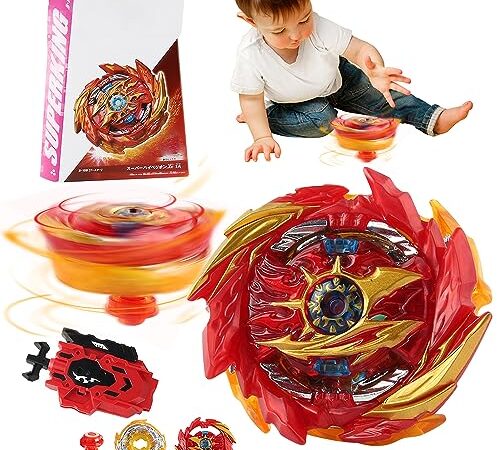 FGJCJ Toupie Beyblade Metal Fusion, Toupie Béy Blade avec Lanceur, Gyro Métal Super Combat, Toupie Beyblade Metal Fusion, Toupie Beyblade avec Lanceur Burst pour Adolescent Enfant de 4 5 6 7 8 9 Ans