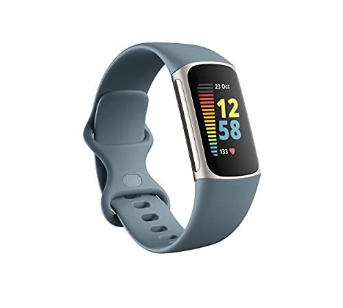 Fitbit Charge 5 Activity Tracker with 6-months Premium Membership Included, up to 7 days battery life and Daily Readiness Score, Steel Blue/Platinum