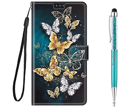 Grandoin Coque pour Huawei Honor 8X, Mode Créatif Effet Bookstyle Étui de Protection Housse en PU Cuir avec Portefeuille Fermeture Magnétique Fentes pour Cartes und Flip Béquille (Papillon 3)