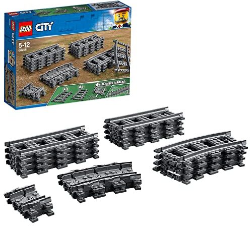 LEGO 60205 City Pack de Rails, Ensemble d'Accessoires d'Extension City Train