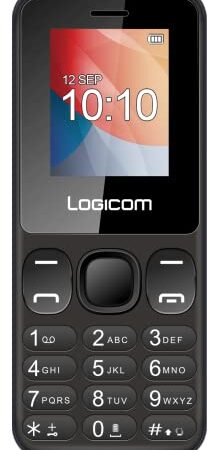 Logicom - Mobile double Sim Le Posh 186, écran 1,77’’, batterie de 600 mAh, autonomie jusqu'a 4 heures en communication et jusqu’à 120 heures en veille, avec une fonction torche, noir - POSH_186_GB_BK