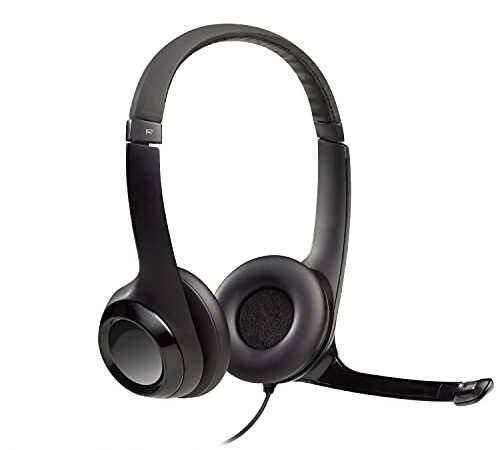 Logitech H390 Casque Filaire pour PC/Ordinateur Portable, Casque Stéréo avec Microphone Antibruit, USB-A, Commandes En Ligne, Compatible avec Chromebook - Noir