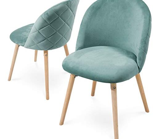 Miadomodo® Chaise de Salle à Manger en Velours - Lot de 2, 4, 6, 8, Pieds en Bois Hêtre, Style Moderne, Couleurs au Choix - Chaise Scandinave pour Salon, Chambre, Cuisine, Bureau