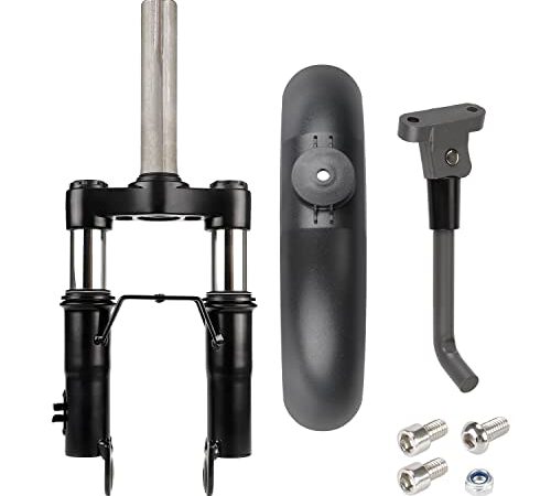 MotuTech Kit Fourche Suspension Amortisseur Avant pour Xiaomi M365 / Pro/Pro 2 / 1S / Essential Lite/Mi 3 Suspension + Garde-Boue Avant + Béquille Anti-Vibration Accessoire