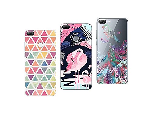 NOVAGO Compatible avec Huawei Honor 9 Lite- Pack de 3 Coques Souples résistantes Anti Choc avec Impression de qualité Durable (Multicolore 6)