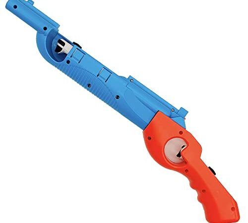 Pistolet de jeu compatible avec Switch/OLED pour Splatoon 3, accessoire de jeu de contrôleur de pistolet Joy-Con de remplacement pour jeux de tir N-Switch(Rouge+Bleu)