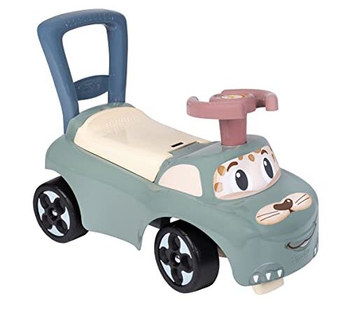 Smoby - Little Smoby - Porteur Auto - Fonction Trotteur - Volant Directionnel - Coffre à Jouets - Dès 10 Mois - Fabriqué en France - 140501, Vert Sauge