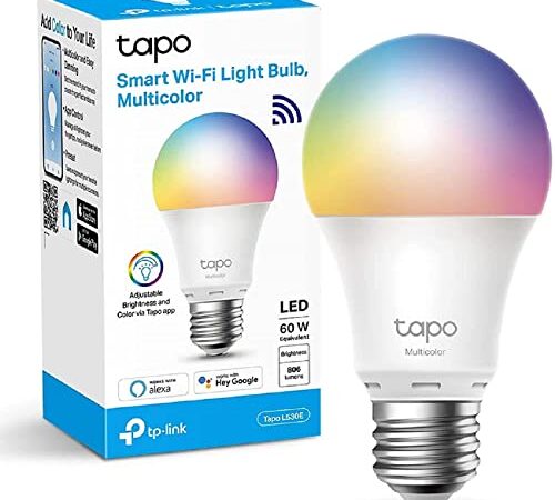 Tapo Ampoule Intelligente WiFi LED E27 Multicolore 2700K-6500K, Dimmable, 8.7 W 806Lm, Compatible avec Alexa et Google Home, Commande Vocale, Economie d'énergie, L530E