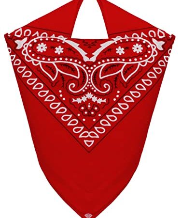 Van Der Rich ® - Bandanas 100% Coton avec motif Paisley pour Homme Femme (Rouge, TU)