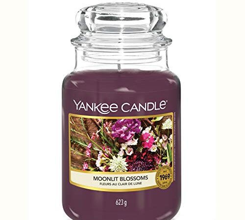 Yankee Candle bougie jarre parfumée, grande taille, Fleurs au Clair De Lune, jusqu'à 150 heures de combustion